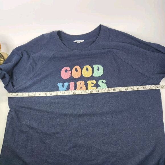 Wild Fox Woman’s Size XL Sweater Good Vibes Colorful Textured Sweatshirt Crew - Picture 9 of 10
